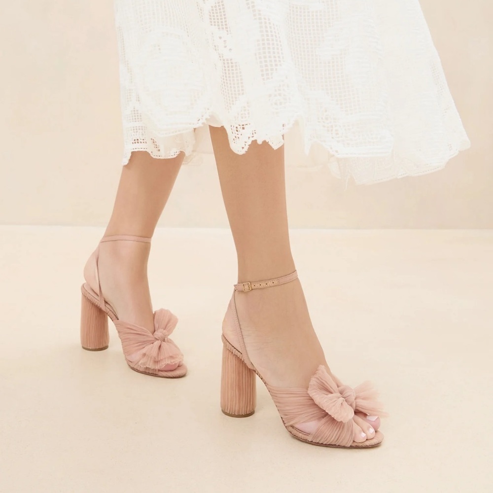 Loeffler Randall Camellia Pleated Bow Heel 37 1/2 - Picture 7 of 10